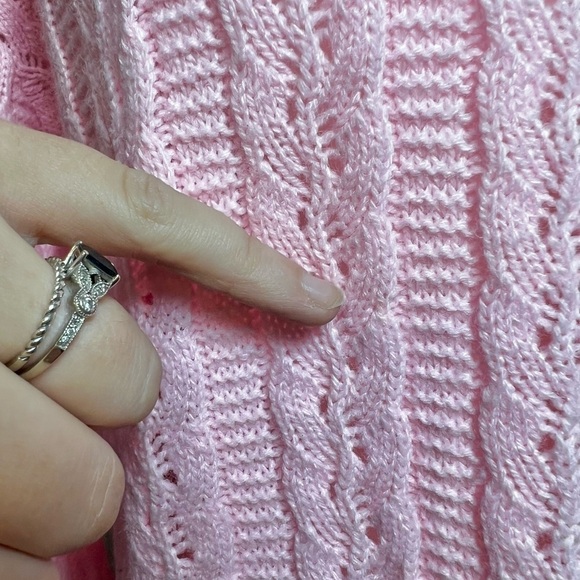 VNTG Glamor Knit Barbiecore Pink Knit Cardigan - Picture 7 of 7